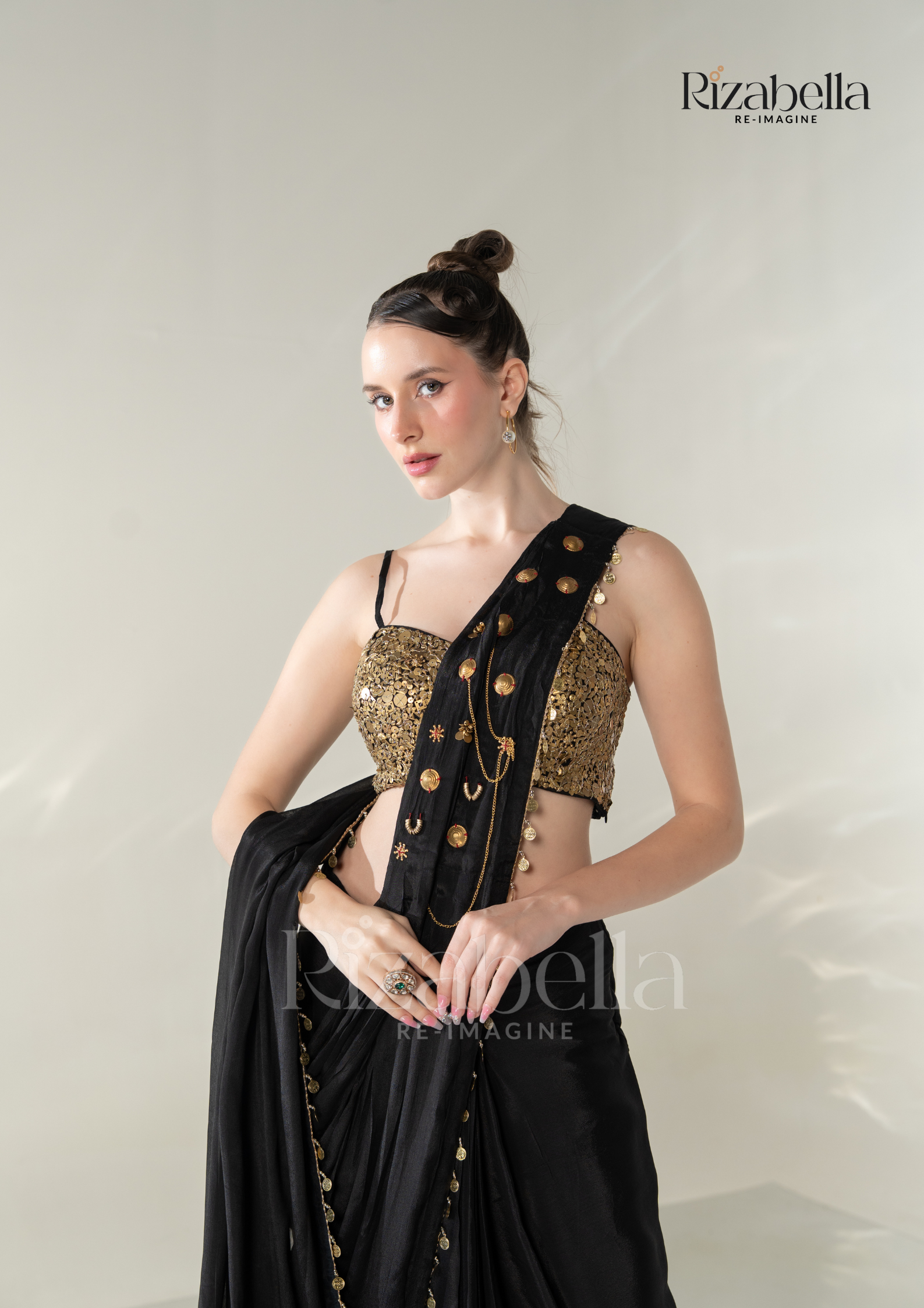 Ruby Noire Saree Set