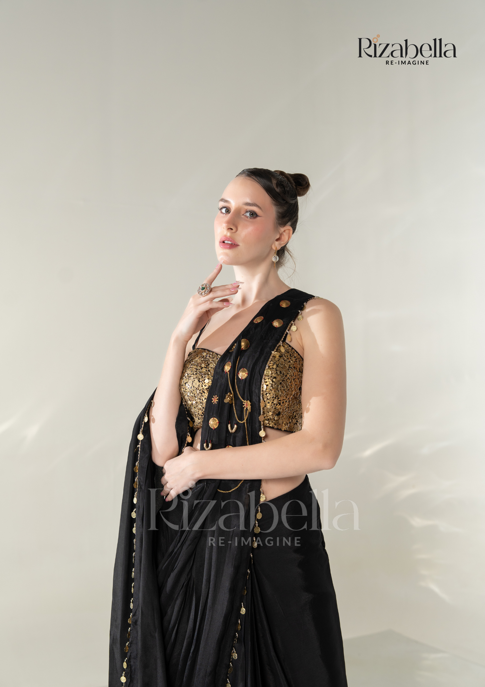 Ruby Noire Saree Set