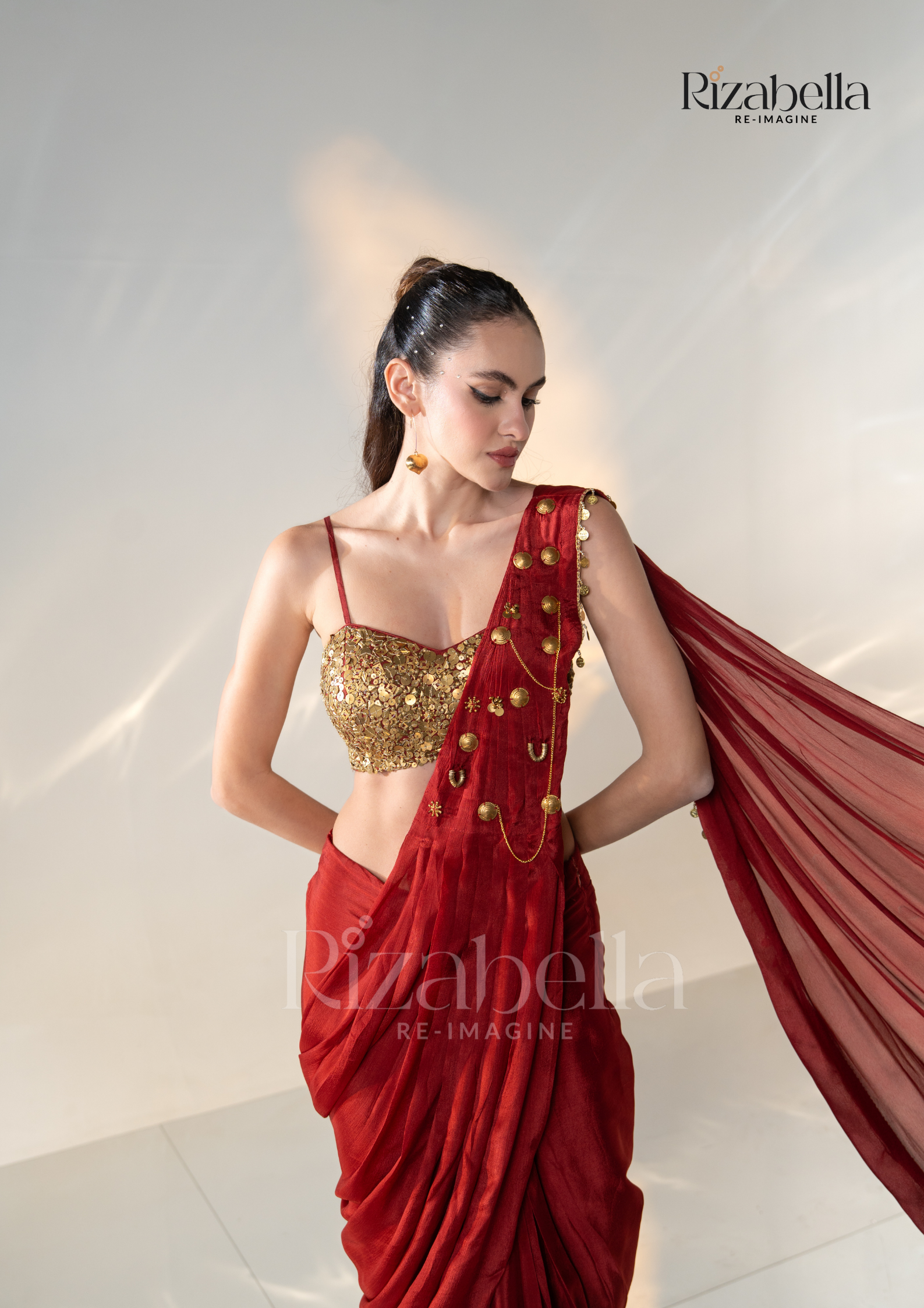 Ruby Noire Saree Set