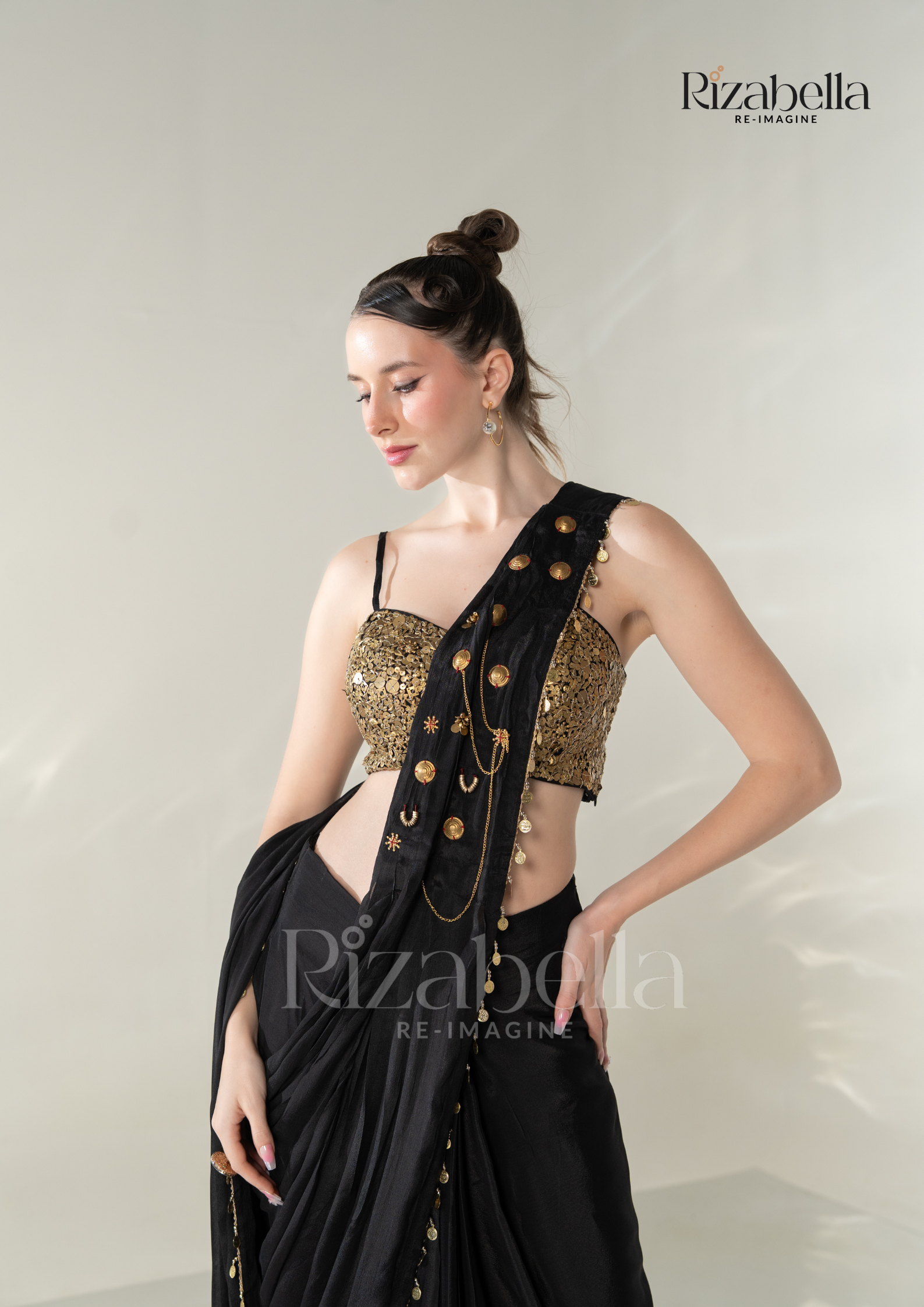 Ruby Noire Saree Set