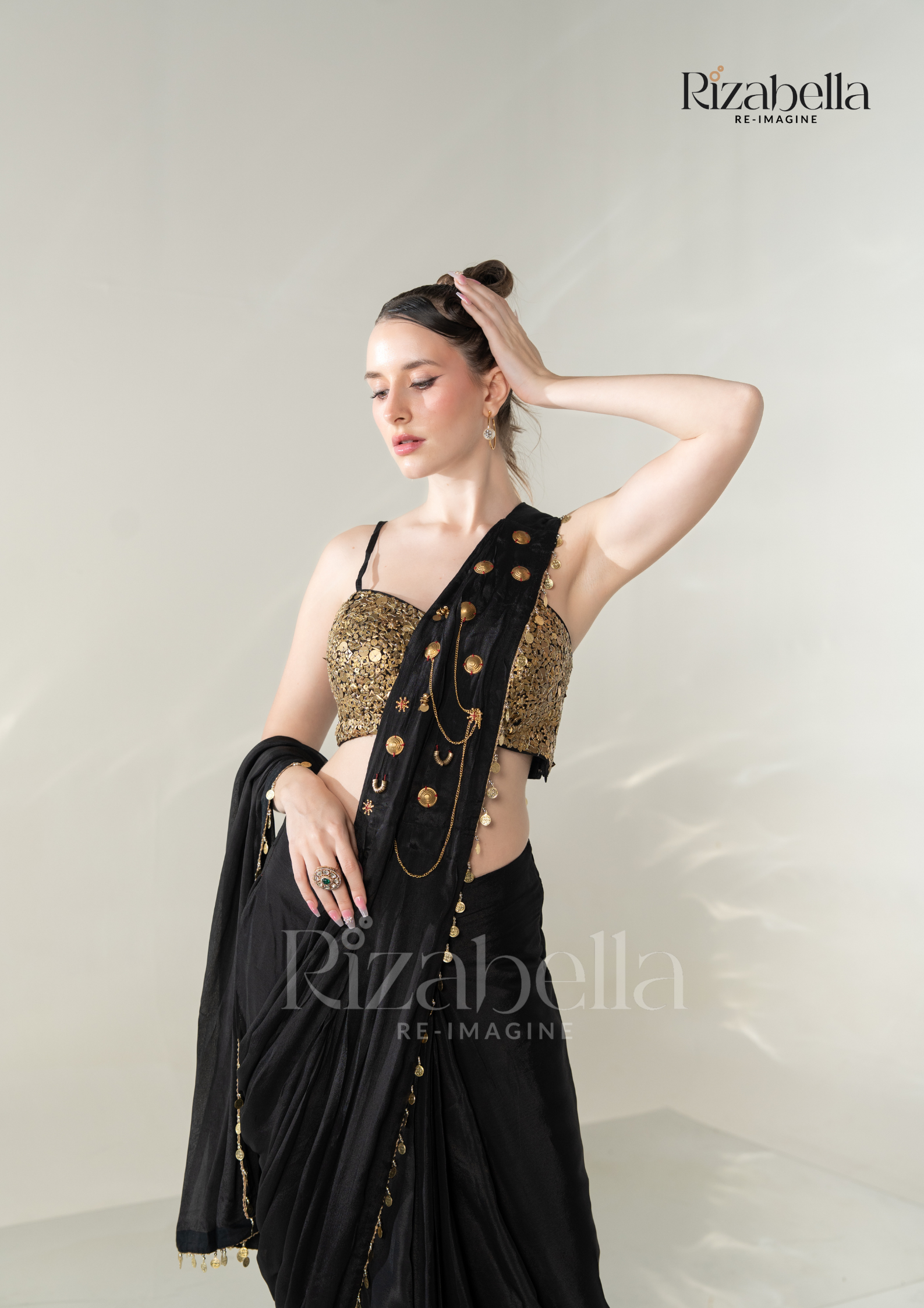 Ruby Noire Saree Set