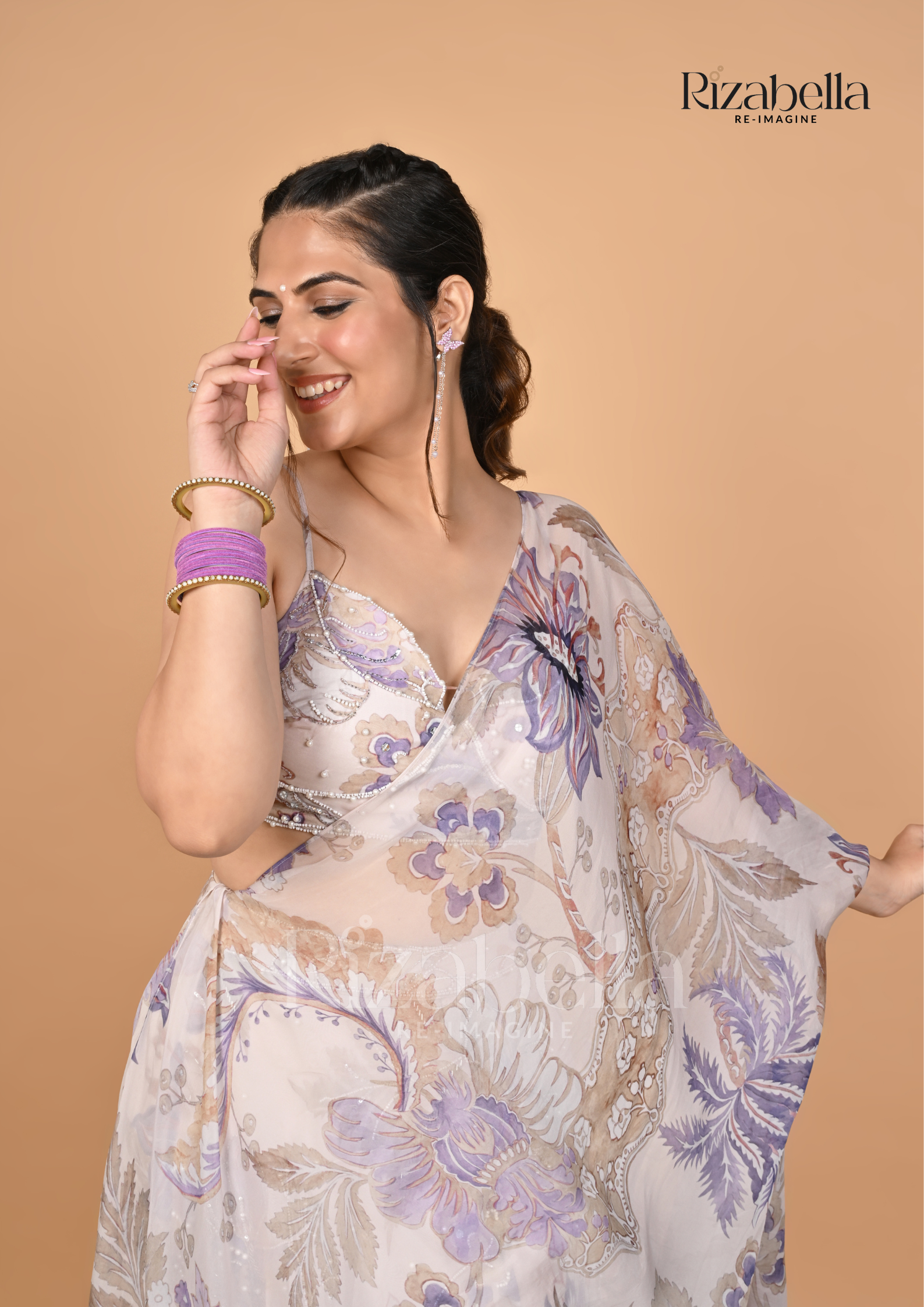 Lavender Floral Lehenga