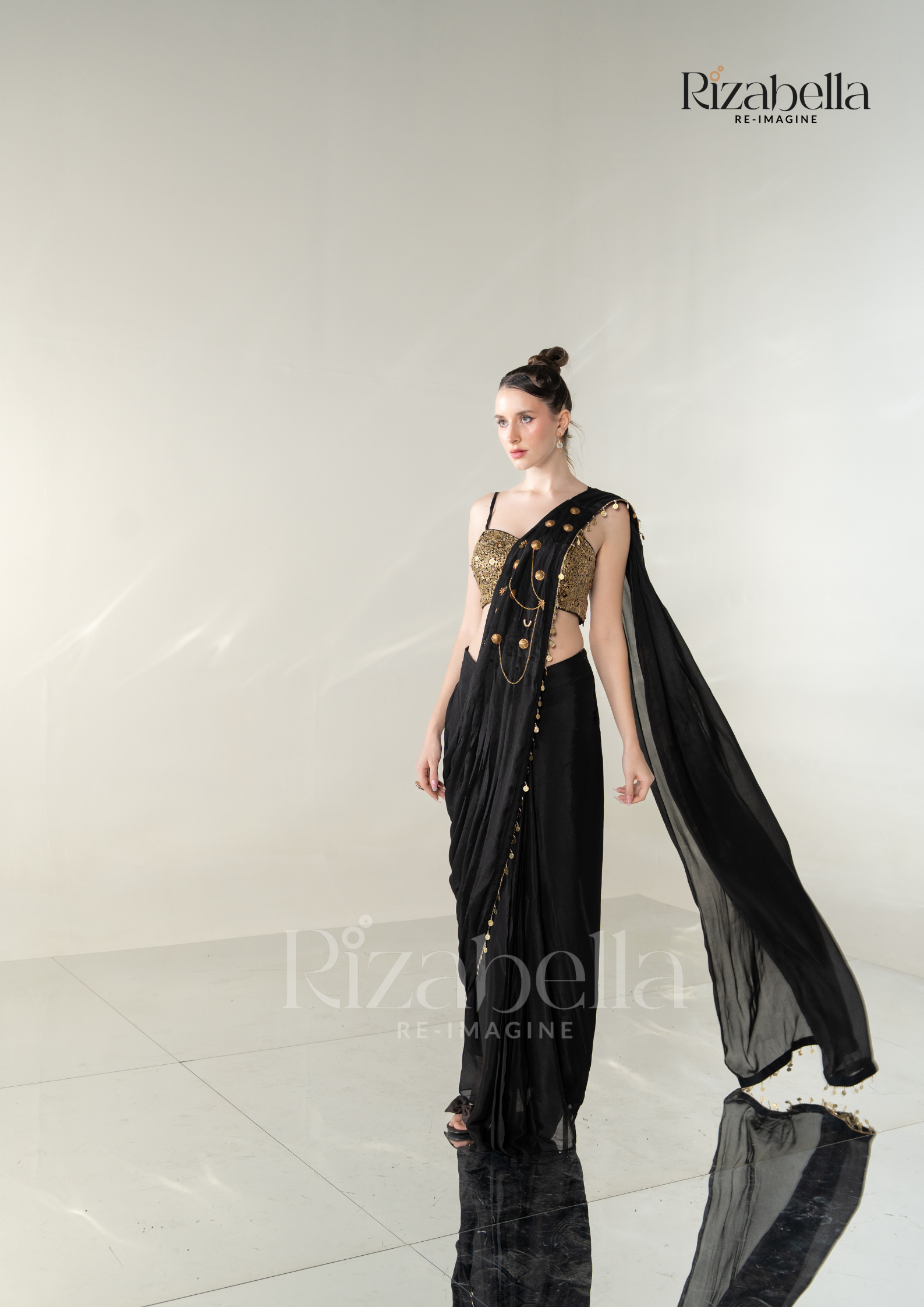 Ruby Noire Saree Set