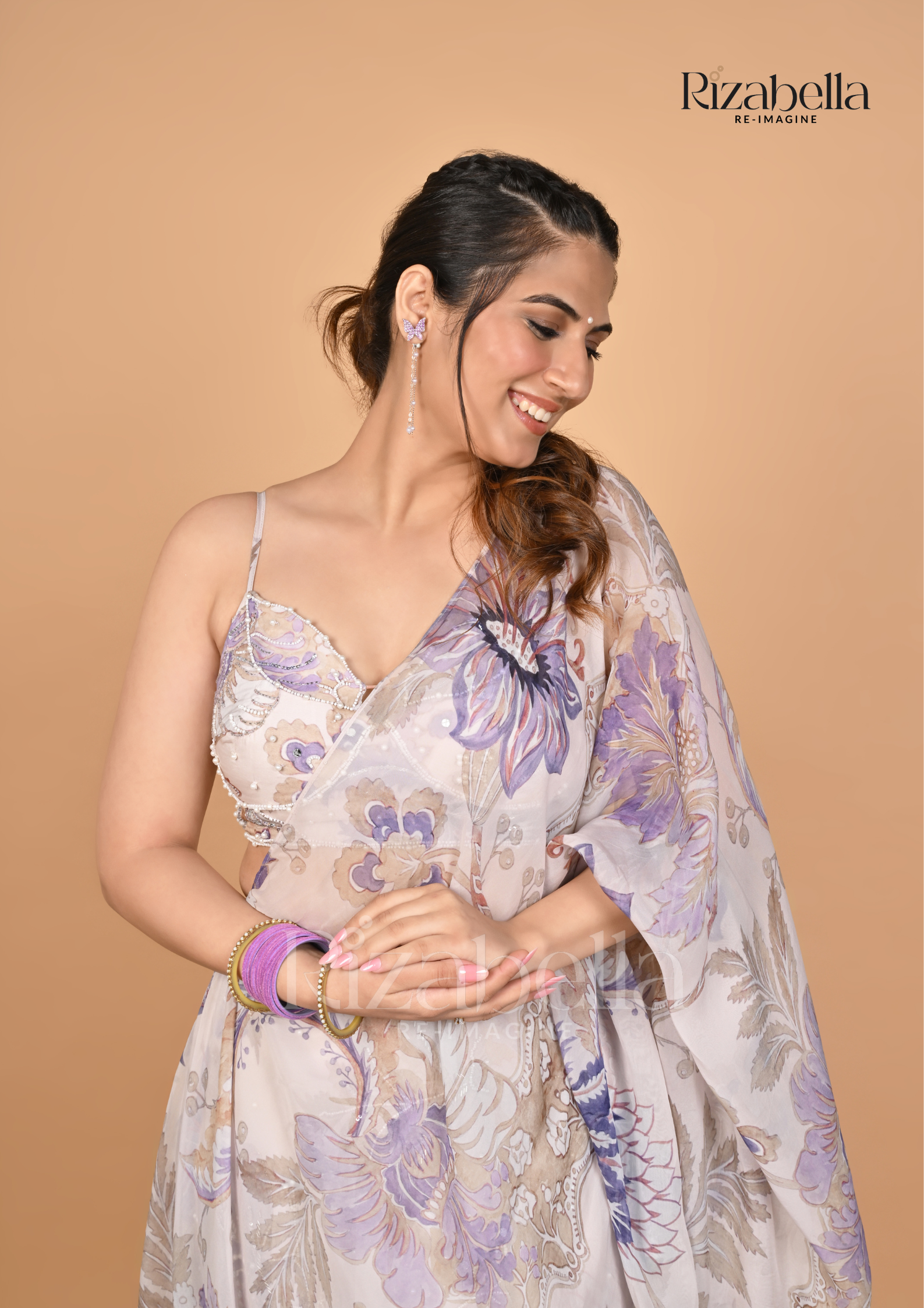 Lavender Floral Lehenga