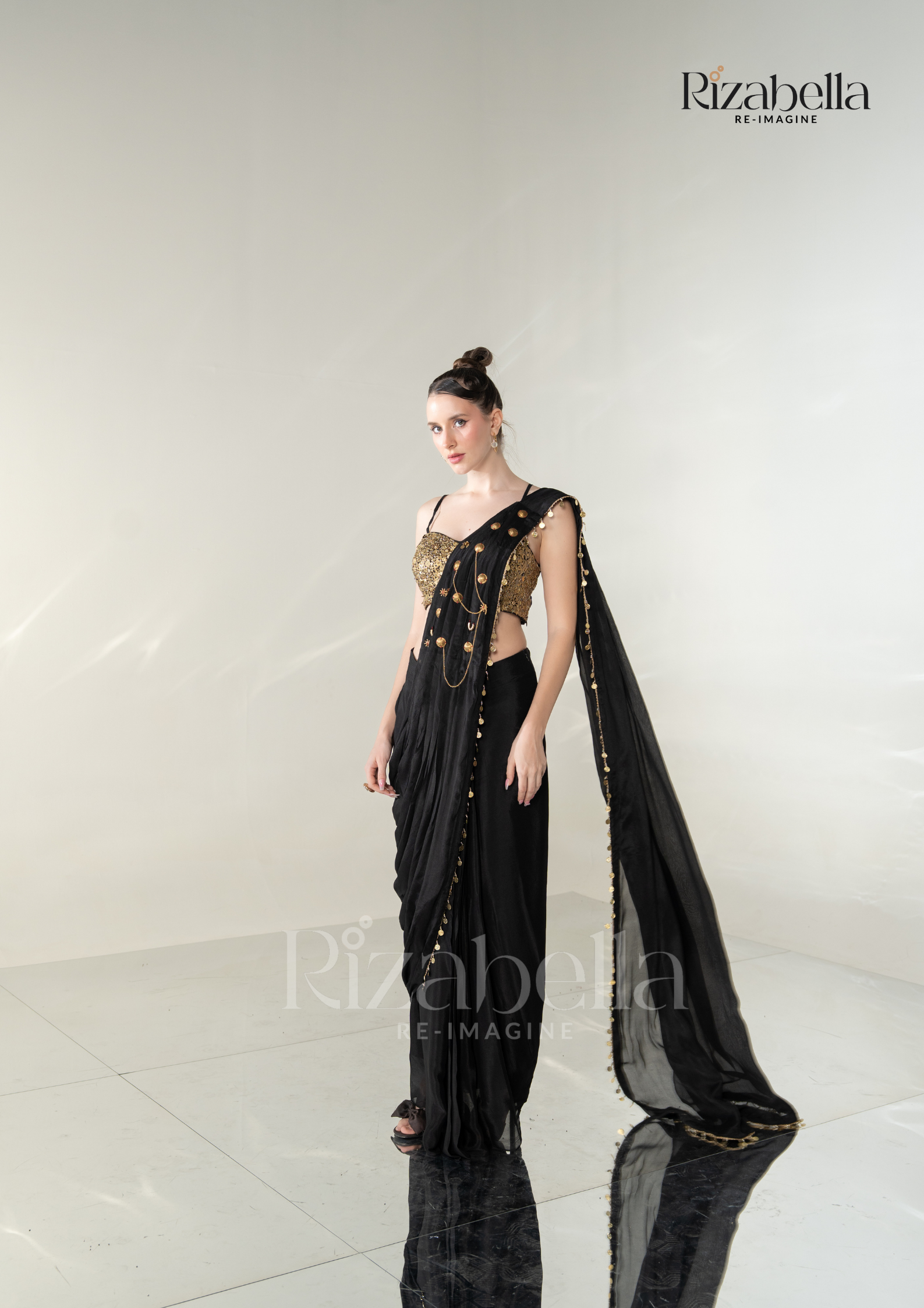 Ruby Noire Saree Set