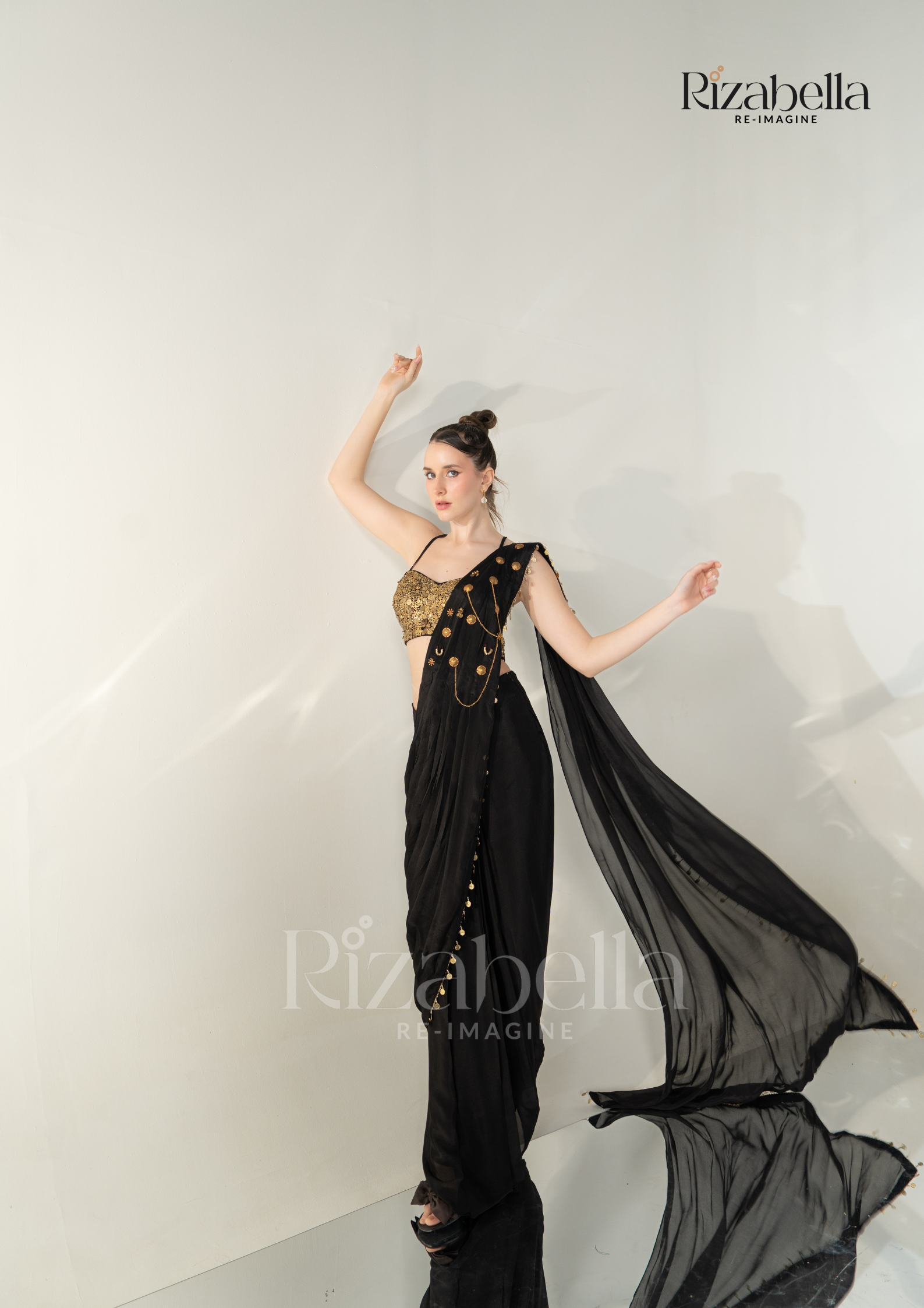 Ruby Noire Saree Set