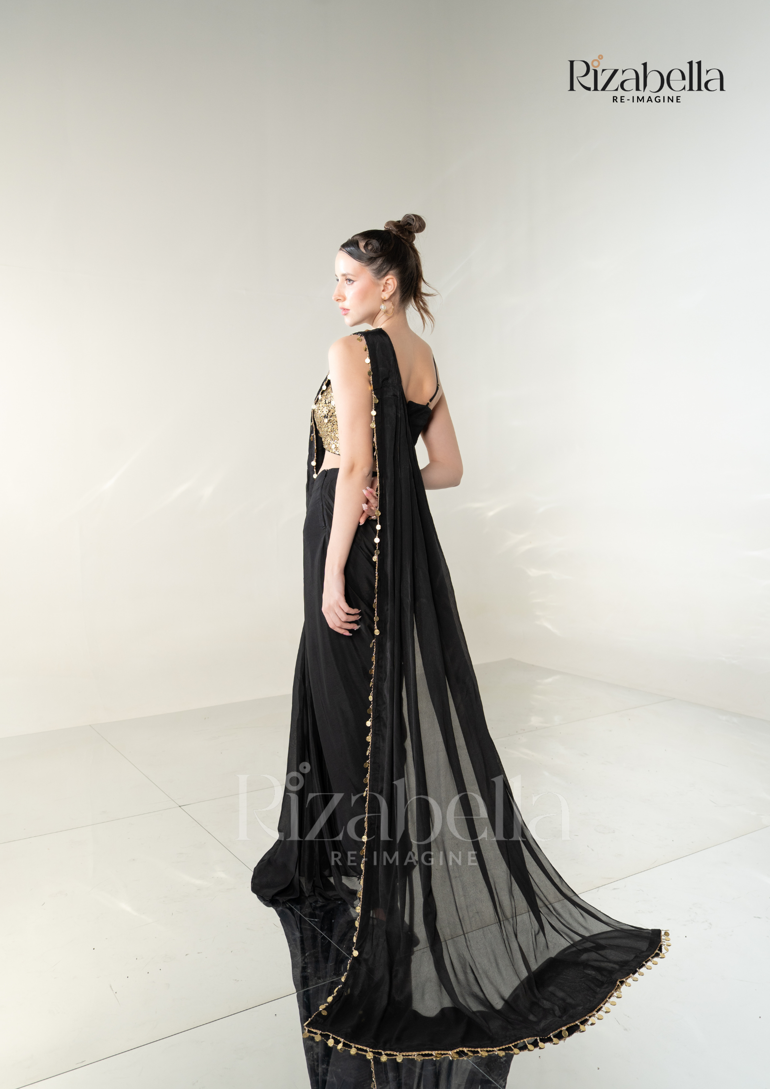 Ruby Noire Saree Set