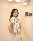 Metallic embroidered cape plazzo set