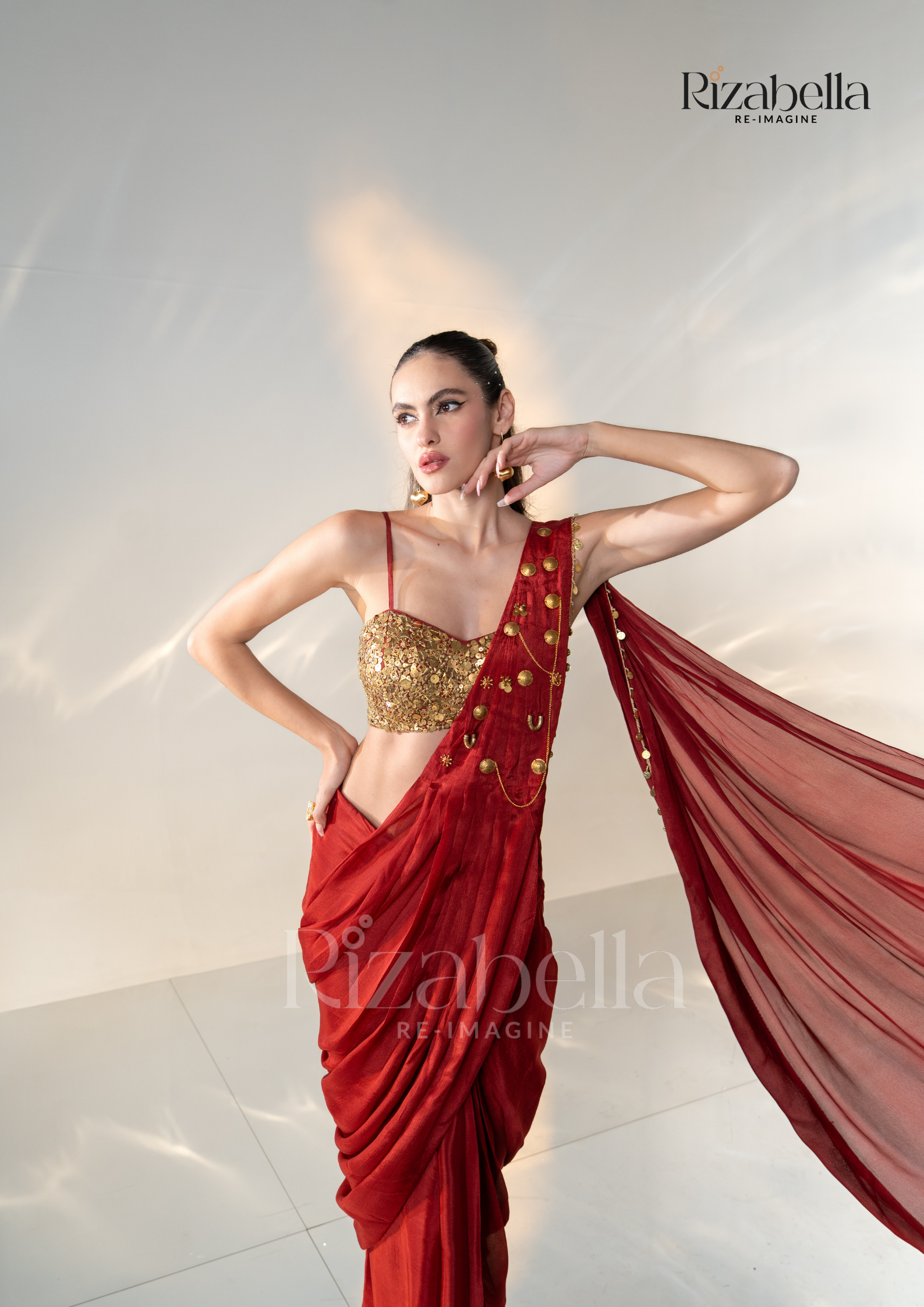 Ruby Noire Saree Set