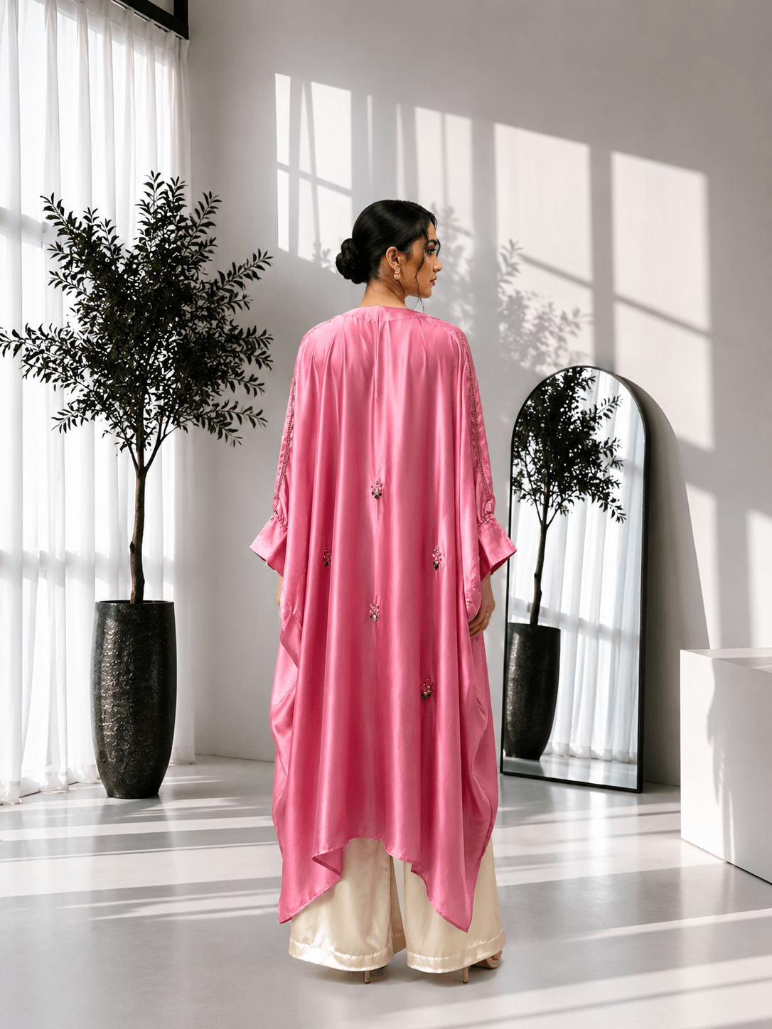 Embellished Kaftan Co-ord Set Pink