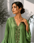 Embellished Kaftan Co-ord Set Green