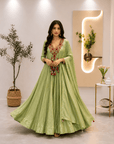 Pastel Green Embroidered Anarkali Set