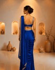 Royal Sapphire Crystal Saree Set