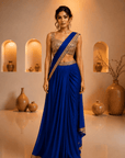 Royal Sapphire Crystal Saree Set
