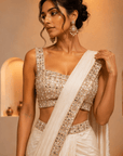 Royal Sapphire Crystal Saree Set