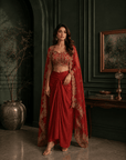 Blossom Cape Drape skirt Set