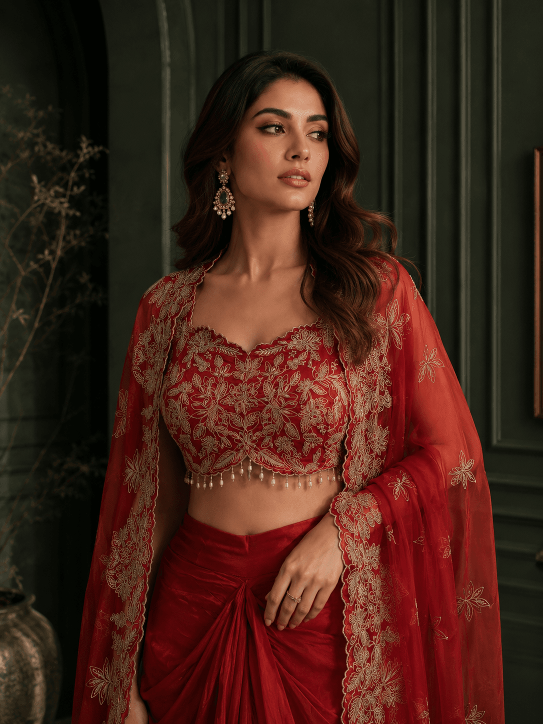 Blossom Cape Drape skirt Set