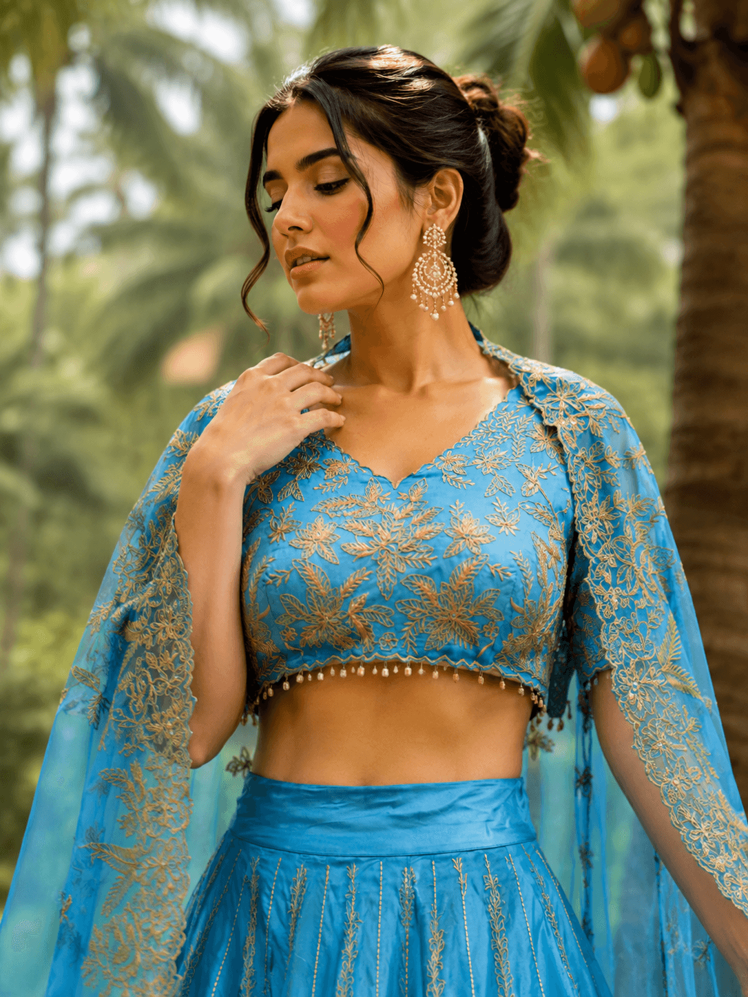 Azure Bloom EmbroidereD Lehenga Set