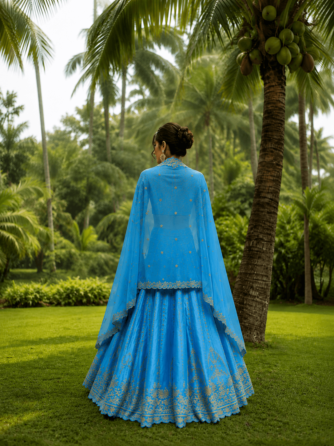 Azure Bloom EmbroidereD Lehenga Set