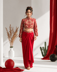 Scarlet Royale Drape SKIRT Set