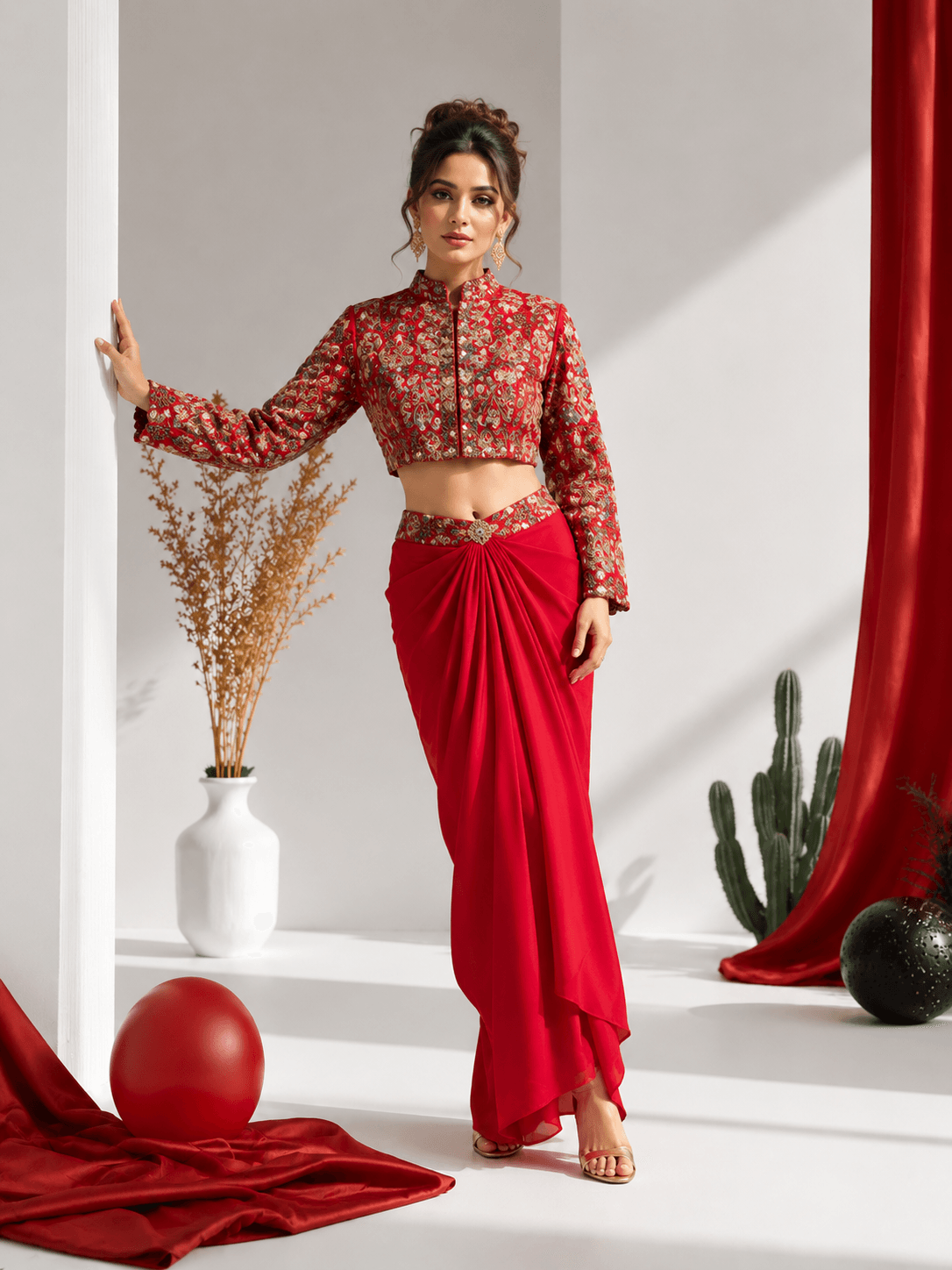 Scarlet Royale Drape SKIRT Set