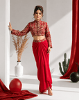 Scarlet Royale Drape SKIRT Set