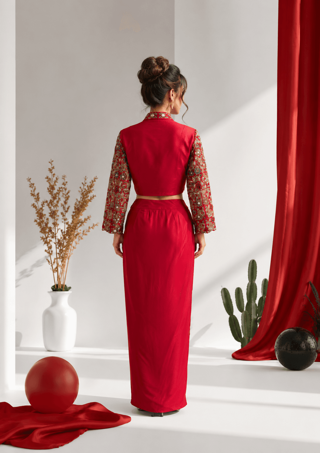 Scarlet Royale Drape SKIRT Set