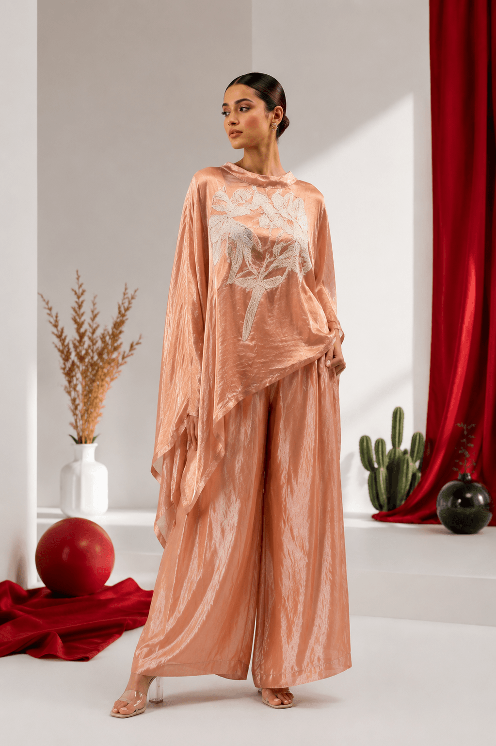 Desert Blush Peach Luxe Co-Ord Set