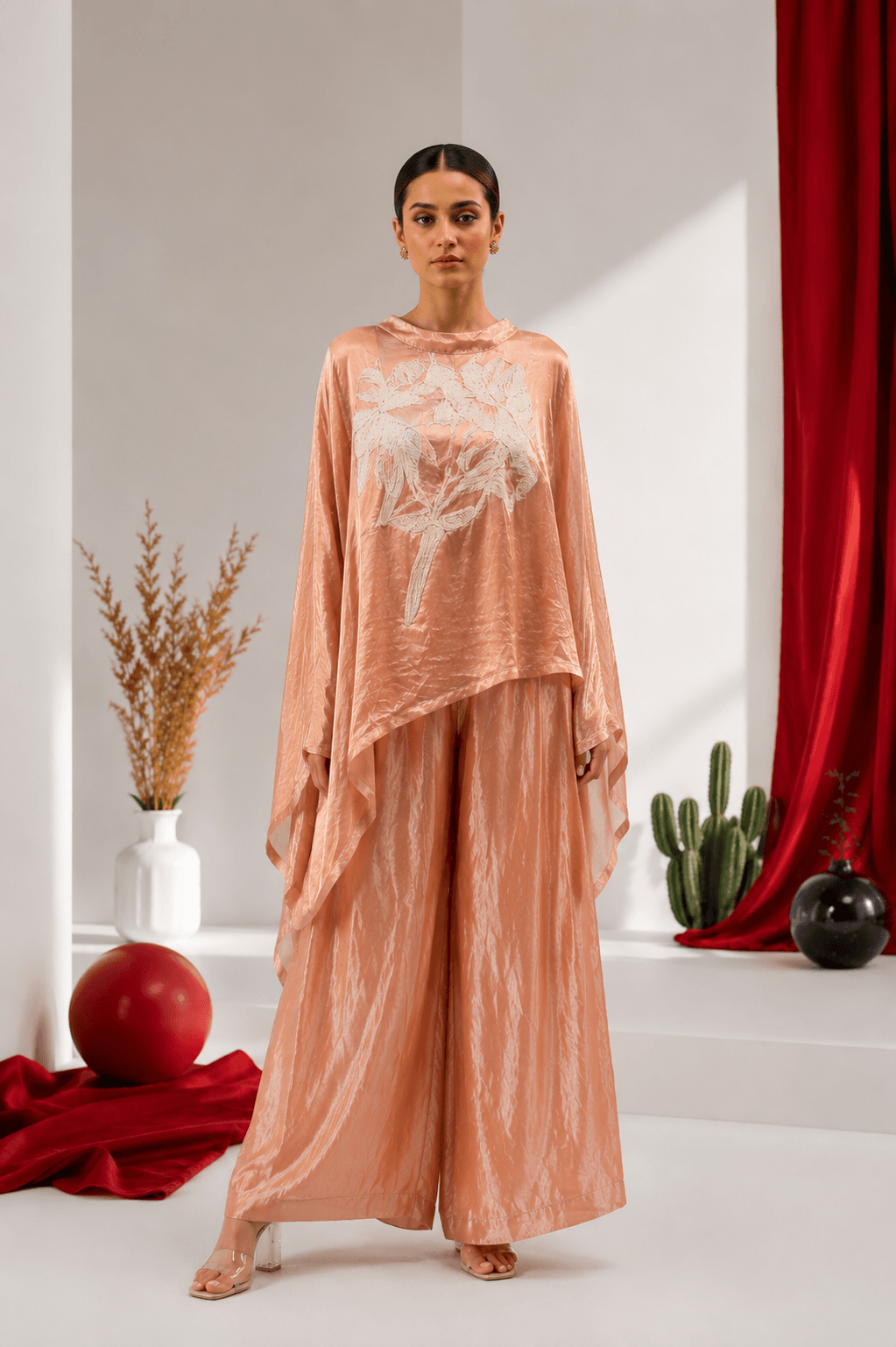 Desert Blush Peach Luxe Co-Ord Set