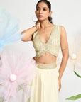 Royale Embellished Cape Draped Ensemble