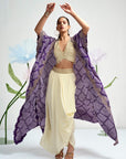 Royale Embellished Cape Draped Ensemble