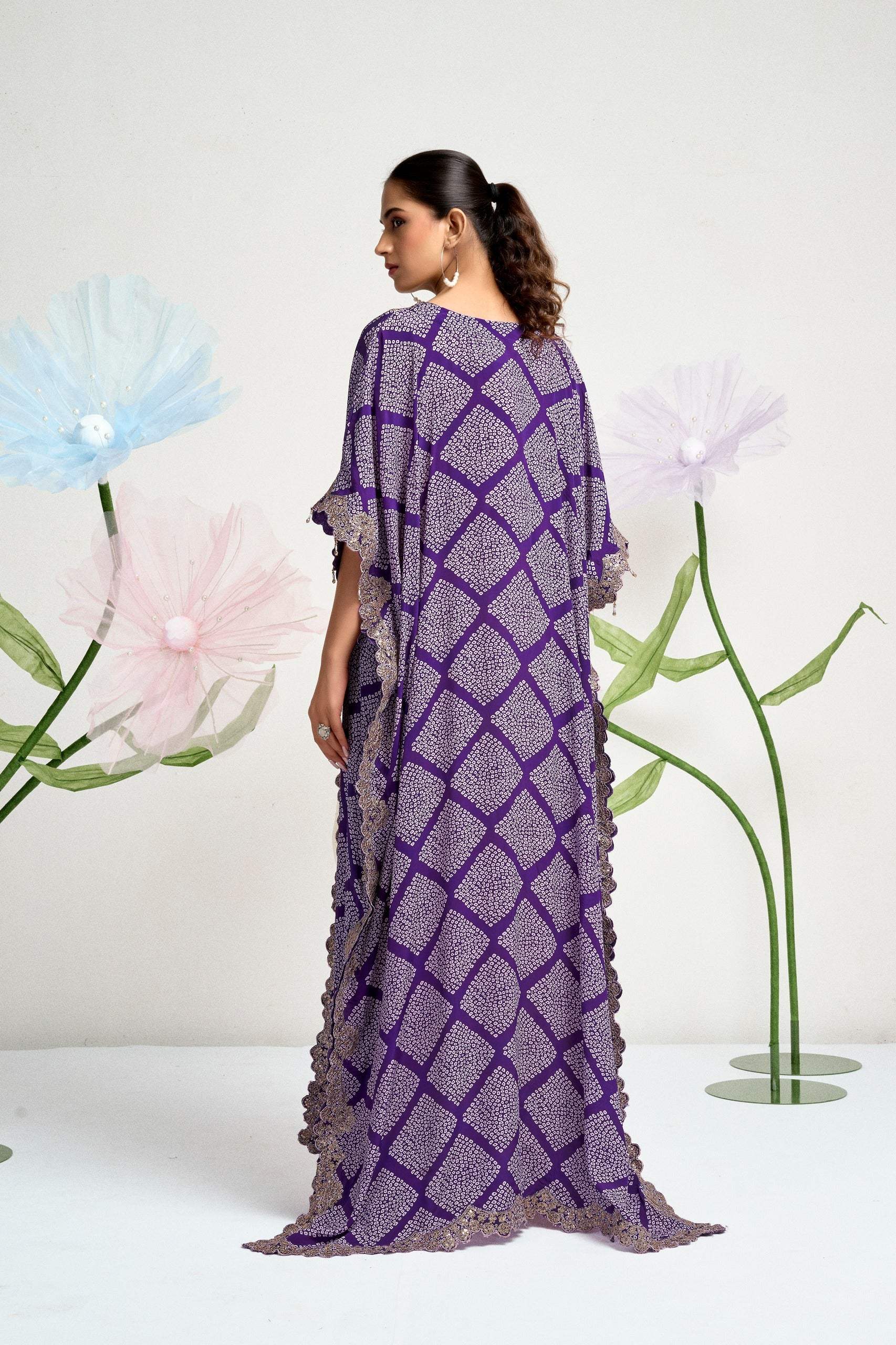 Royale Embellished Cape Draped Ensemble