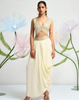 Royale Embellished Cape Draped Ensemble