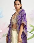 Royale Embellished Cape Draped Ensemble