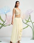 Royale Embellished Cape Draped Ensemble