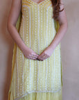 Mirror Embellished Sharara Set - Yellow