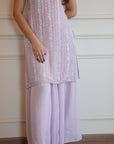 Mirror Embellished Sharara Set - Lavender