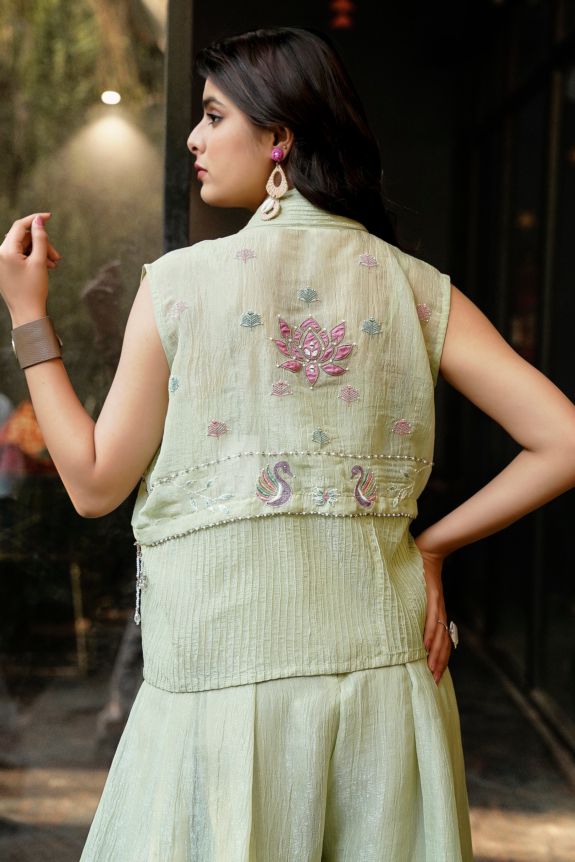 Signature jacket palazzo set - Ivory