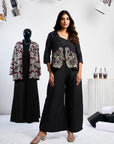 Embroidered jacket set - Black