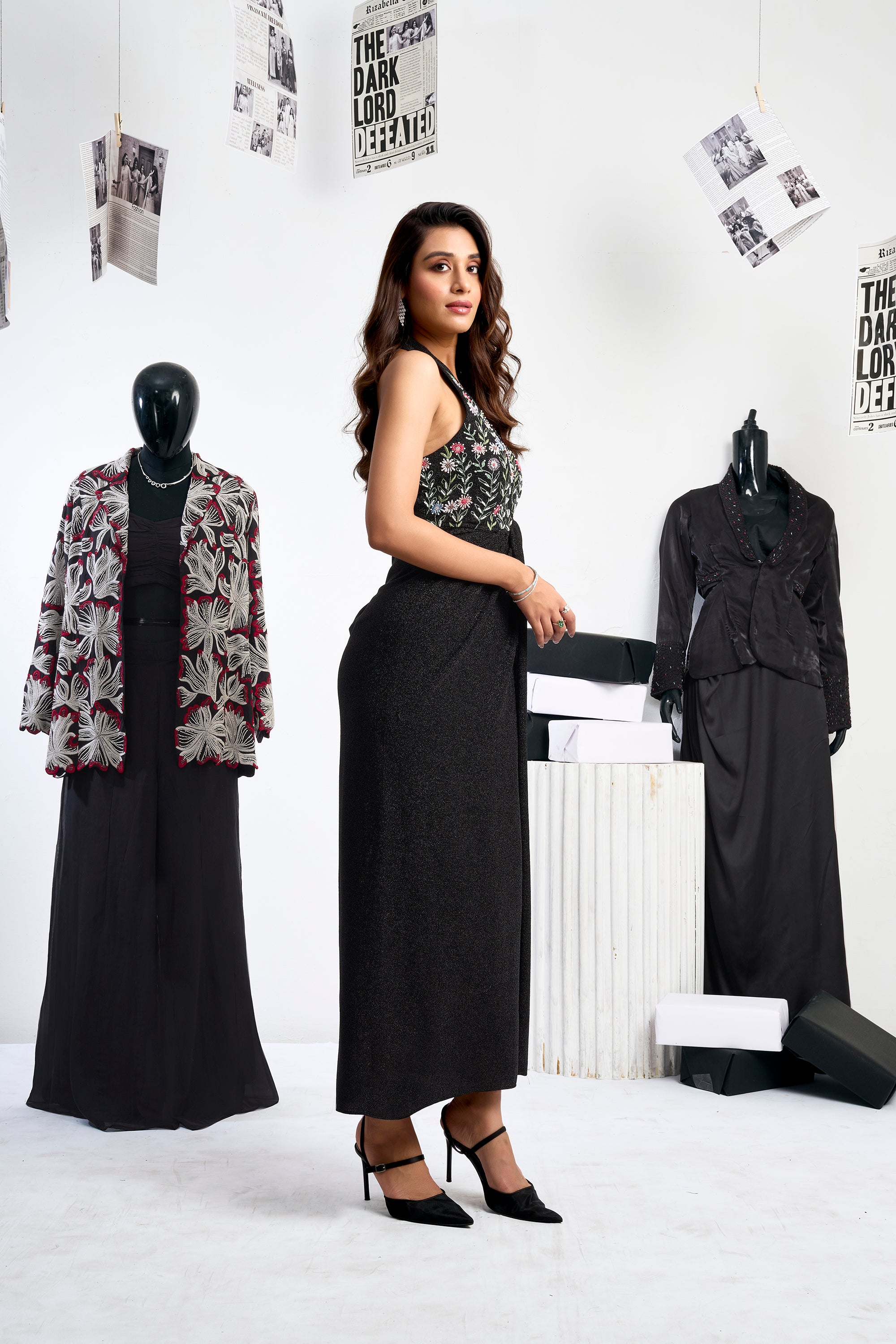 Halter Neck One Piece - Black