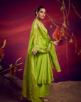halter neck zari anarkali