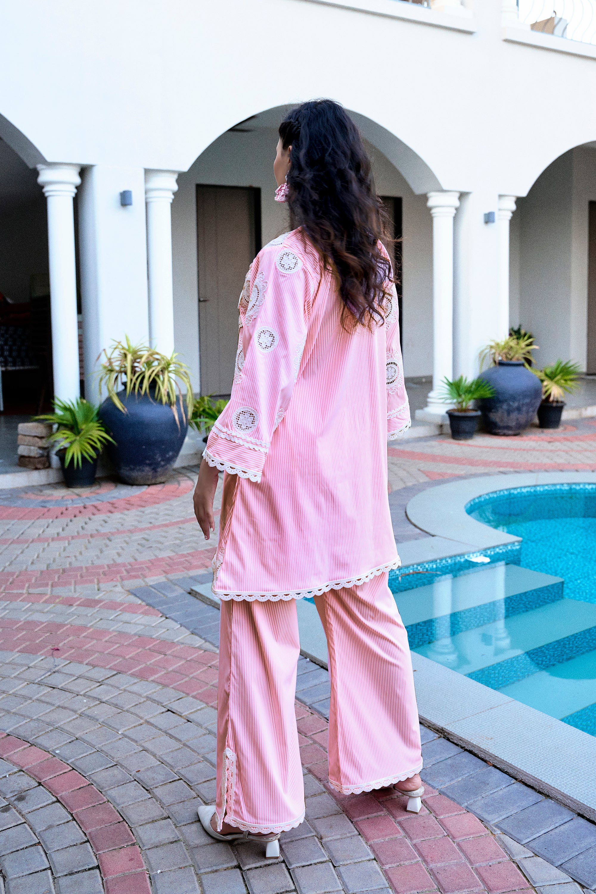 Candy Stripe Blossom Set - Pink