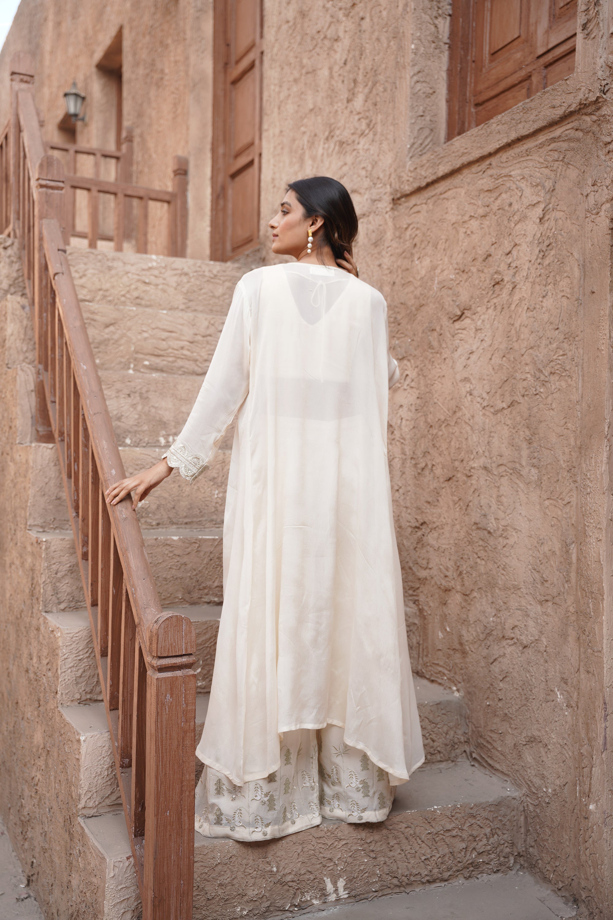 Signature Embroidered Blouse &amp; Jacket Set