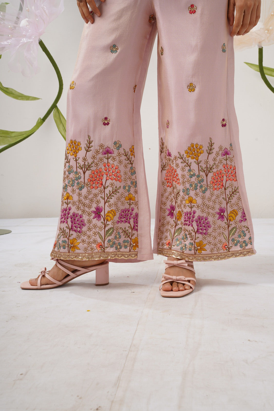 Rosé Garden Hand-Embroidered Ensemble