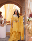 Embroidered Tassel Kaftan Set - Yellow