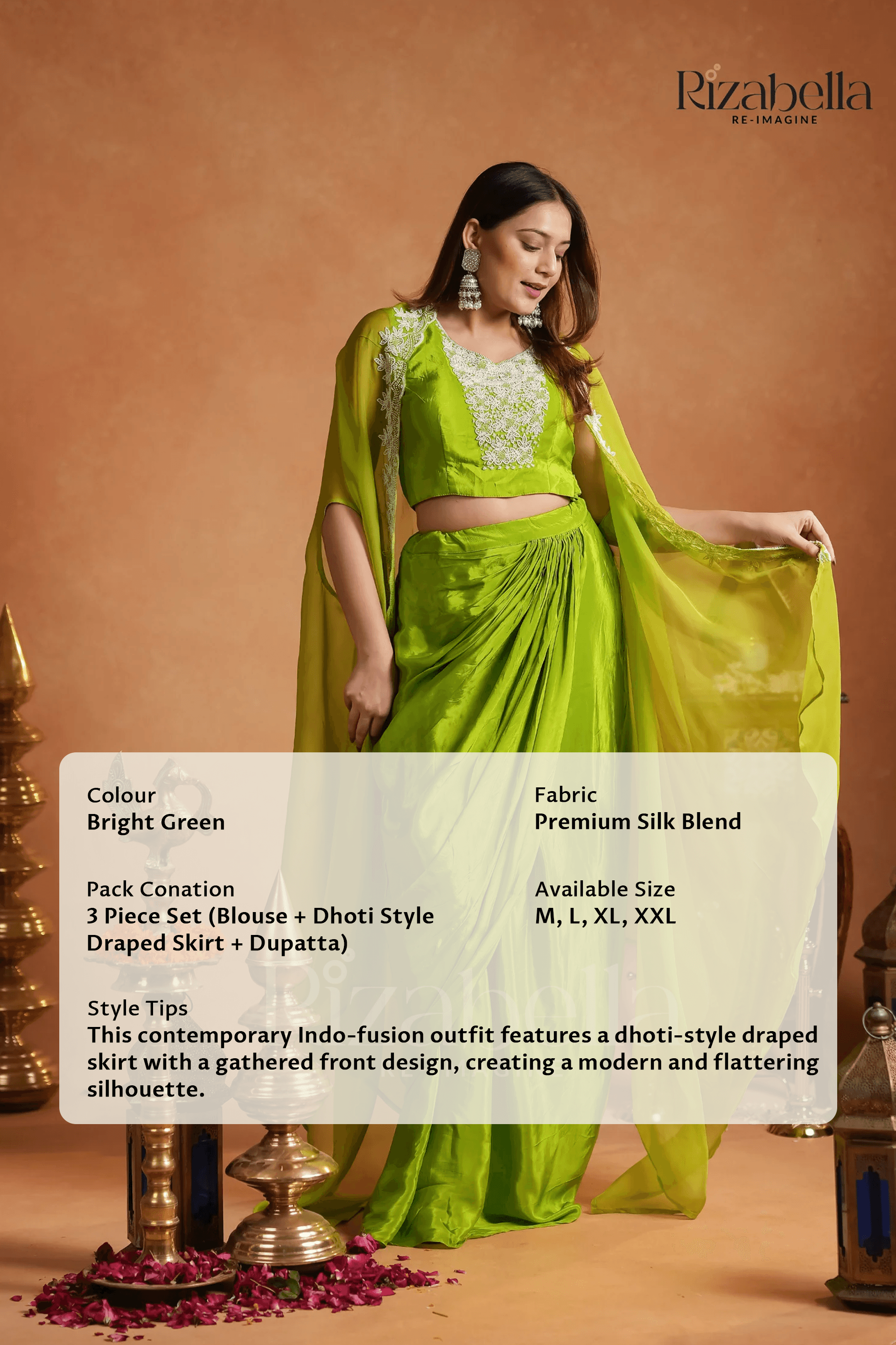 3 PCS dhoti style drape SET