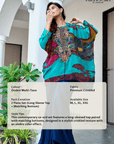 Embroidered Tunic with Draped Pants - Blue