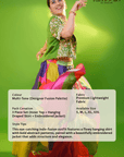 3 pc set with hanging skirt with handwork jacket
