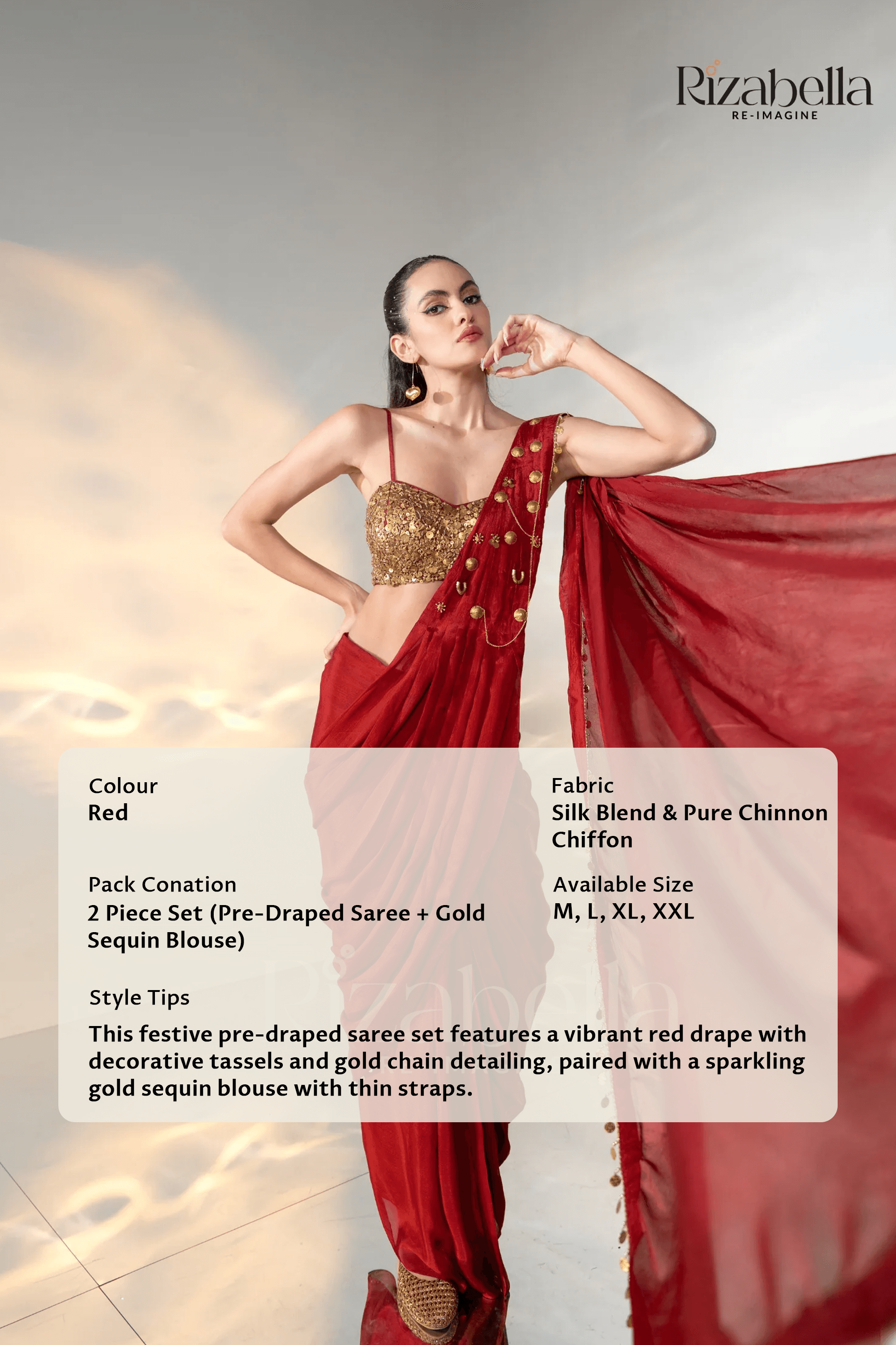 Ruby Noire Saree Set