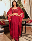 Timeless Handwork Cape - Crimson Red